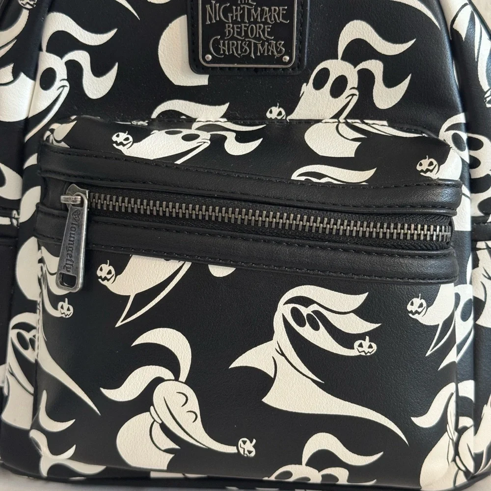 Loungefly Black and White Nightmare Before Christmas Zero Design Backpack - Picture 7 of 8